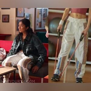 Free People Movement Kaleidoscope Embroidered Pants White and Multi Size Small